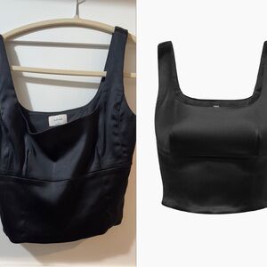 Wilfred Black Satin Crop Top